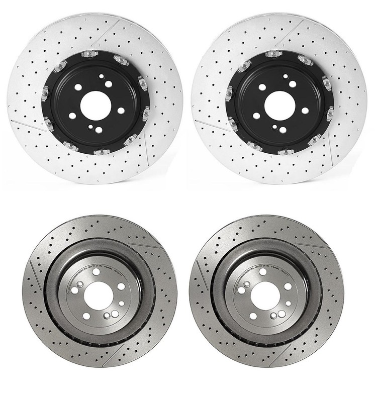 Brembo Front 390mm and Rear 360mm Slotted Brake Disc Rotors Kit for MB C197 R197