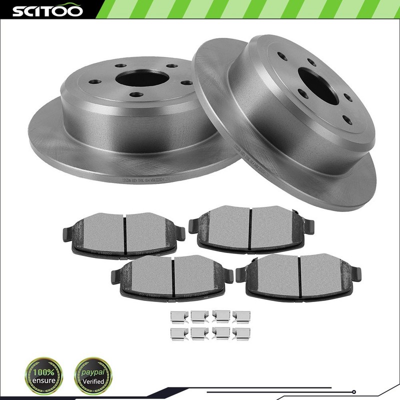 Rear Disc Brake Rotors Ceramic Brake Pads Kit for 2007 – 2017 Jeep Wrangler JK