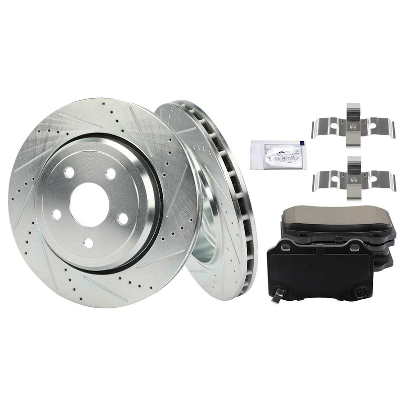 2-Wheel Set Brake Disc and Pad Kits Rear for Jeep Grand Cherokee Dodge Durango