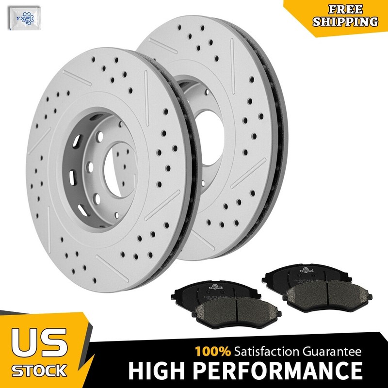 Front Drilled Rotors Ceramic Brake Pads For Chevy Aveo Aveo5 Pontiac G3 Wave