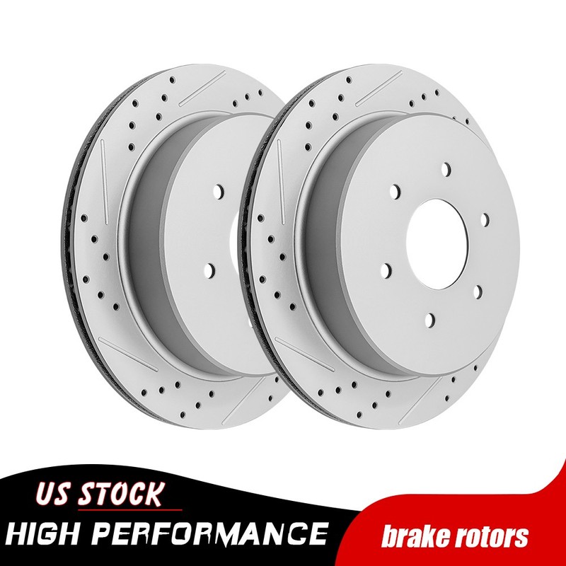 13.58 inch (345mm) Rear Drilled Disc Brake Rotors Set for 2017-2024 Nissan Titan