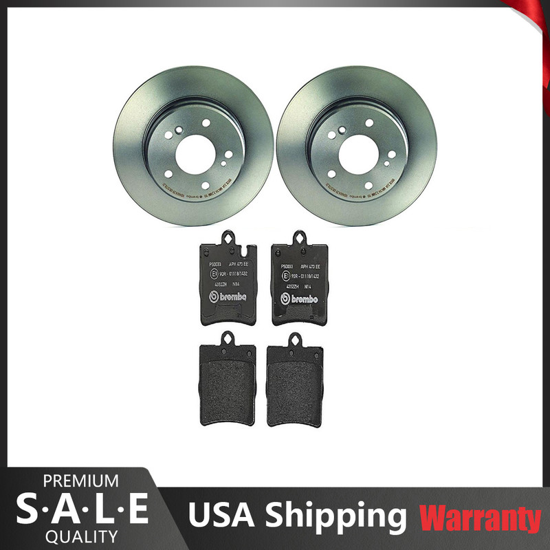 Brembo Rear Brake Kit 278mm Disc Rotors Low-Met Pads For MB W203 C230 C240 Sedan