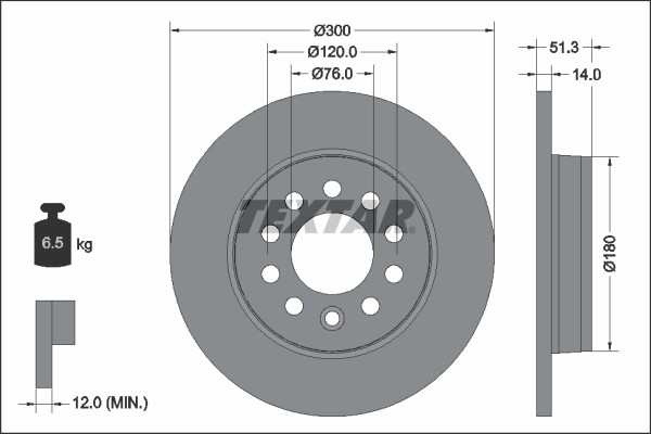 Textar 92345203 Brake Disc for VW gallery