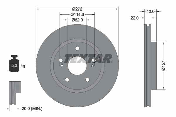 Textar 92289403 Brake Disc for Maruti Suzuki, Proton, Suzuki