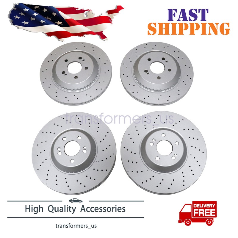 New Front & Rear Brake Disc Rotors Fits For 2014-18 2019 Mercedes W222
