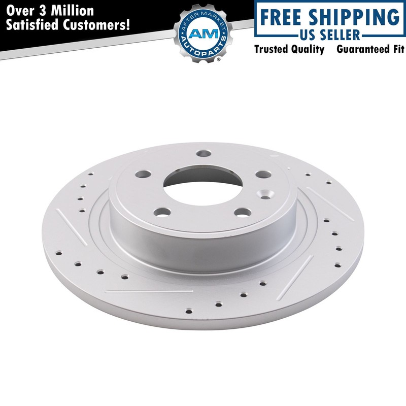 Rear Brake Rotors Set Drilled G-Coated Rear Fits Buick Cadillac Chevrolet