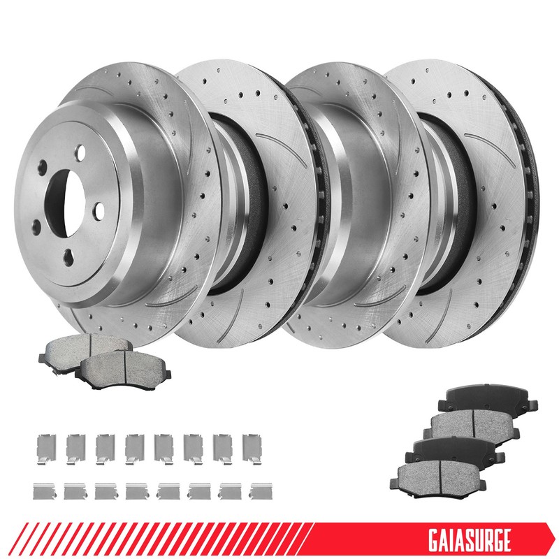 Front Rear Brake Rotors & Pads Kit for 2008 2009-2012 Jeep Liberty Dodge Nitro