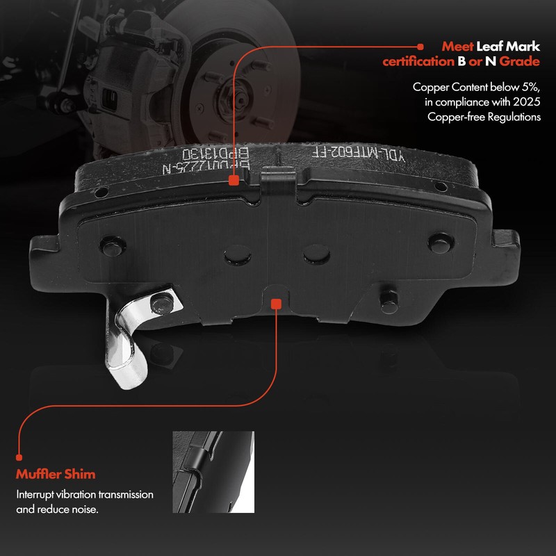 Rear Disc Brake Rotor & Pad + Brake Caliper for Kia Soul 2010-2013 w/ Bracket gallery