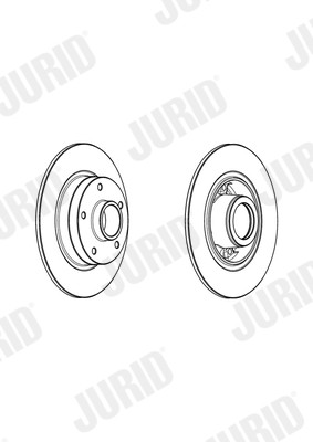 2X 562731J-1 JURID Brake Disc for RENAULT
