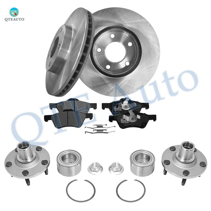 8 Front 278mm Brake Rotors-7950-D1047 Brake Pad-Hub To 2005-2007 Mercury Mariner