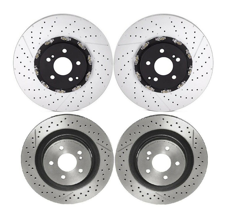 Brembo Front Rear Brake Disc Rotors Drilled Slotted PVT Kit for MB W204 Code P30