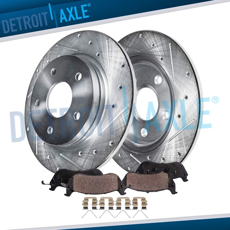 Rear Drilled Rotors Ceramic Brake Pads for 2016 – 2018 Hyundai Sonata Kia Optima