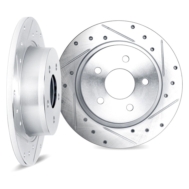 For Chrysler New Yorker 91-93 DFC Premium Drilled & Slotted Rear Brake Rotor Set