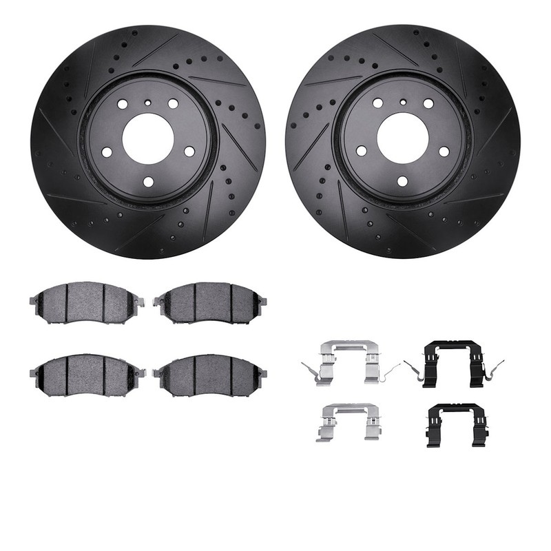 WHUH1-68010 R1 Concepts 2-Wheel Set Brake Disc and Pad Kits Front for QX70 2014