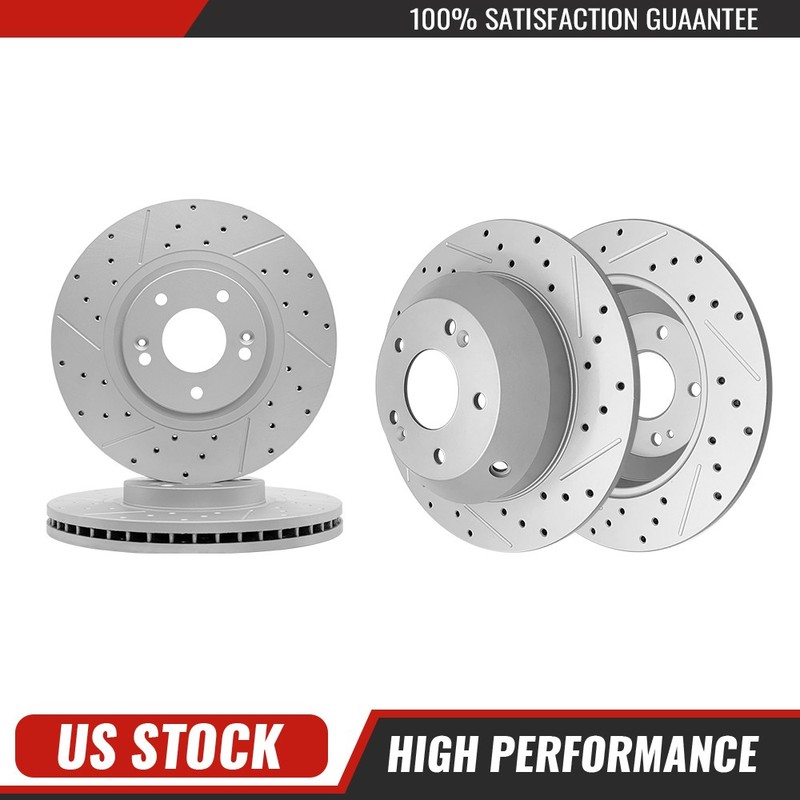 Front & Rear Disc Brake Rotors for 2015 2016 2017 2018 2019 2020 2021 Kia Sedona