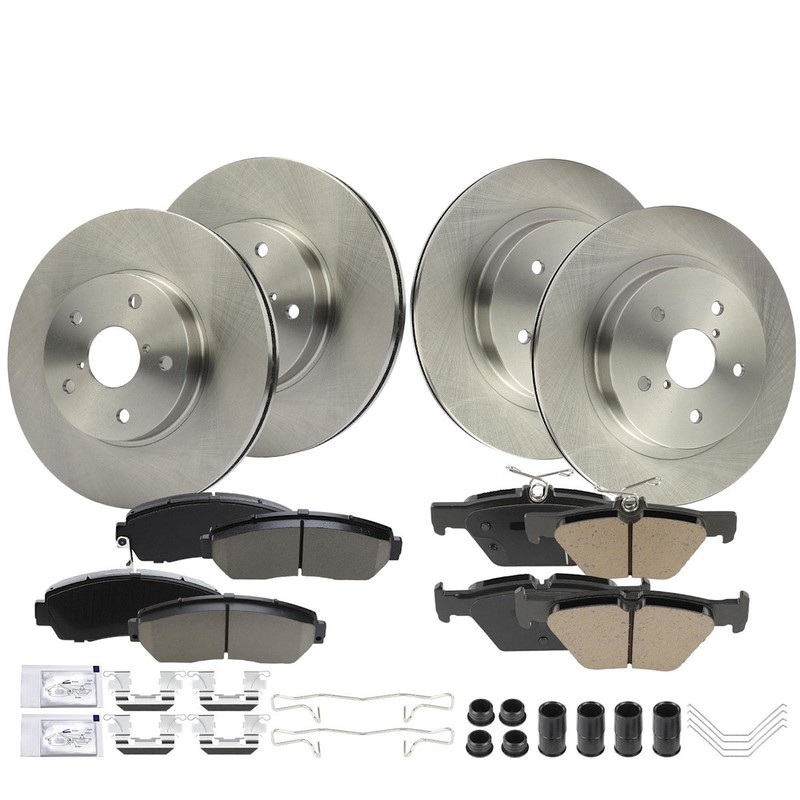 4-Wheel Set Brake Disc and Pad Kits Front & Rear for Subaru Legacy 2016-2019
