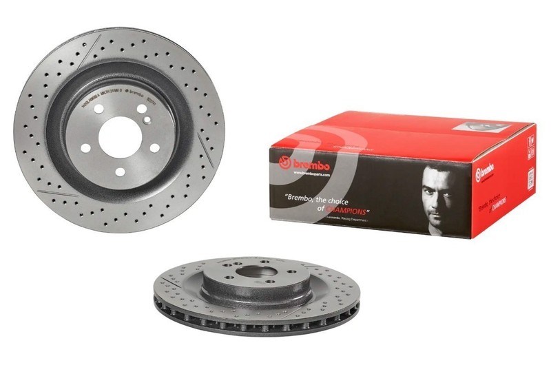 Brembo 09.9257.41 Prime UV Coated Drill/Grooved PVT Brake Rotors – Rear Pair