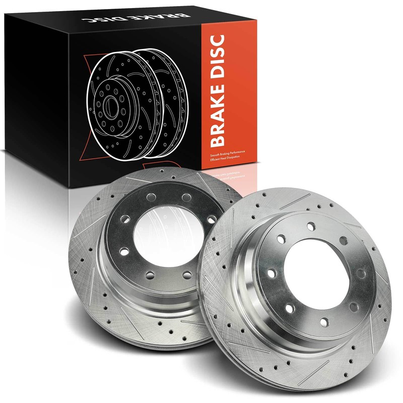 2x Rear Side Drilled Brake Rotor for Nissan NV1500 2012-2021 NV2500 2012-2021