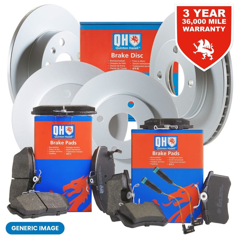Quinton Hazell Front Discs (Pair) & Front Pads + Rear Discs (Pair) & Rear Pads