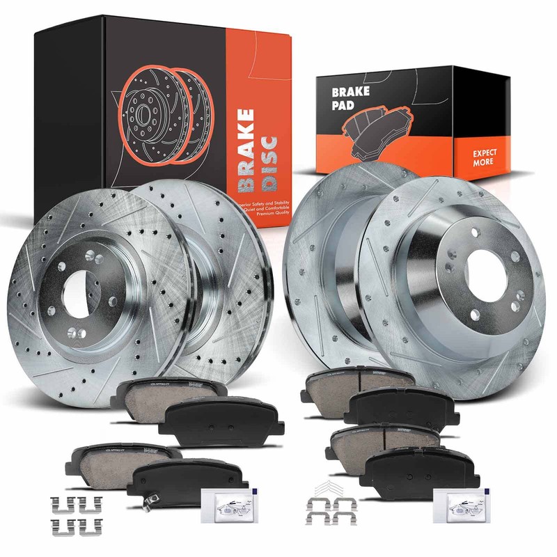 12x Front & Rear Drilled Brake Rotor & Pad for Kia Sorento 2016 2017 2018-2019