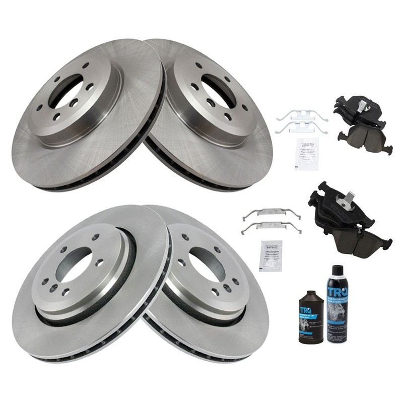 TRQ Ceramic Brake Pad & Rotor Front & Rear Kit w/Chemicals gallery