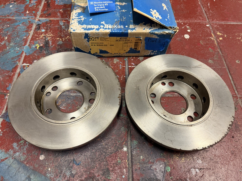 1982-1993 Mercedes W201 190 Series Bremsen ATE OEM Front Brake Discs 2014211212