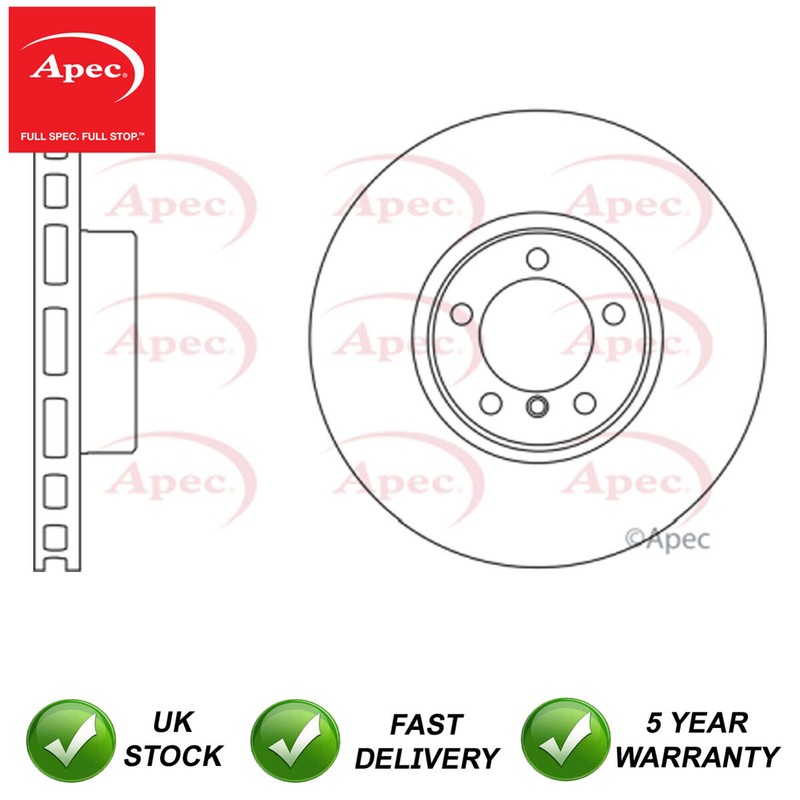 Brake Disc Front Apec Fits BMW 5 Series 6 3.0 D 4.8 #1 34116766871
