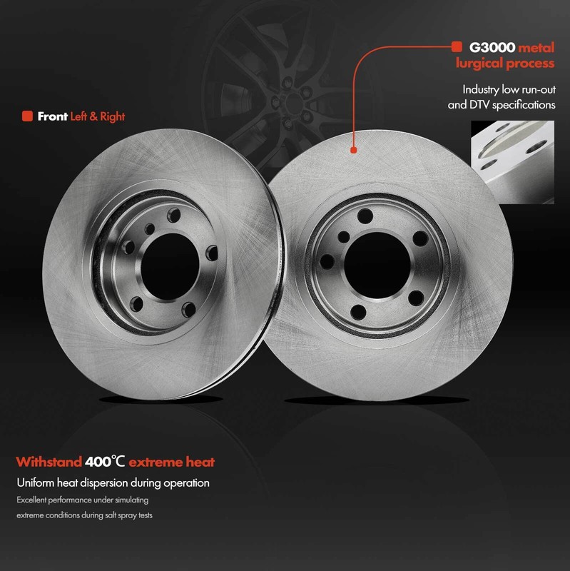 Front Disc Brake Rotors + Ceramic Brake Pad for Mini Cooper Countryman 2011-2016 gallery