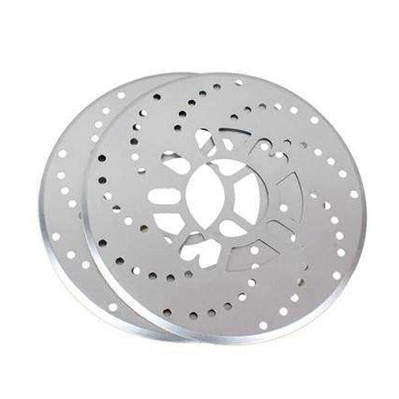 Silver Tone Aluminum Cross Drilled Car Disc Brake Rotor Cover 14"/ larger wheel gallery