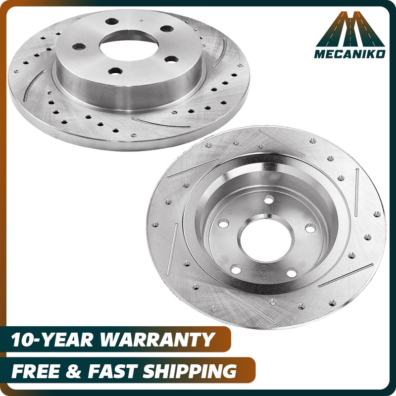 Rear Disc Brake Rotors Drilled for Aura Ion Pursuit G5 G6 Malibu HHR- 10.6 in