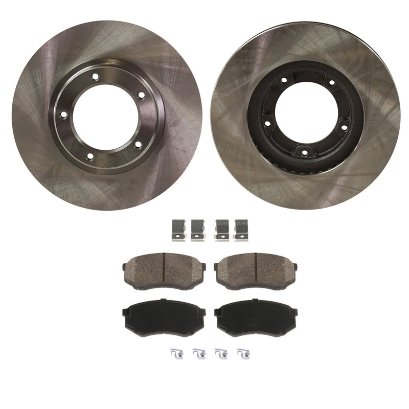 Front Brake Disc Rotor and Pad Kit For 1995-2004 Toyota Tacoma Cast Iron 5 Lugs