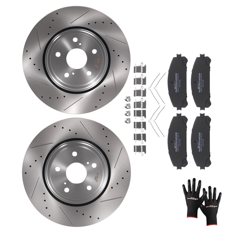Front Disc Brake Rotors with Pads for Toyota Highlander 2008-2019 S31511 D1324 gallery