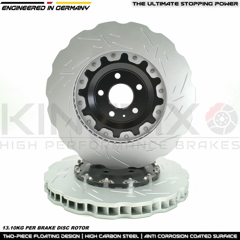 FOR AUDI RS6 C7 RS7 4G TWO PIECE FLOATING FRONT BRAKE DISCS BREMBO PADS 390mm gallery