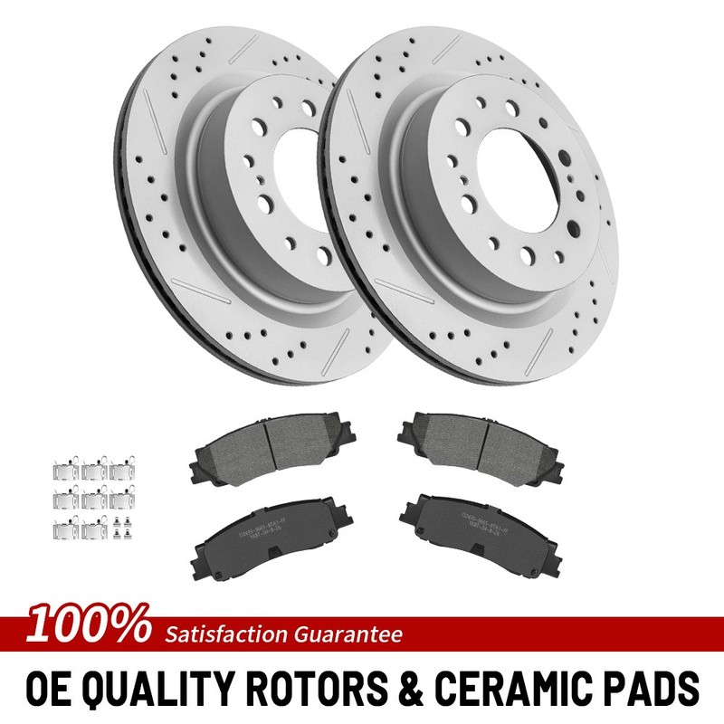 Rear Disc Brake Rotor Brake Pads For 2022-2023 Toyota Tundra Sequoia Lexus LX600