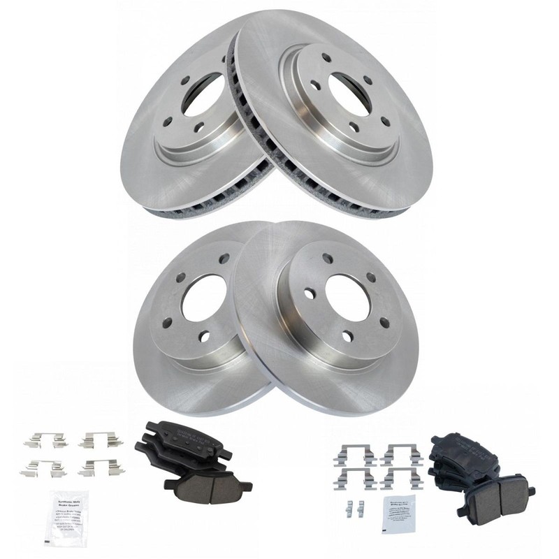 TRQ Premium Ceramic Brake Pad & Rotor Front & Rear Kit for Chevy Pontiac gallery