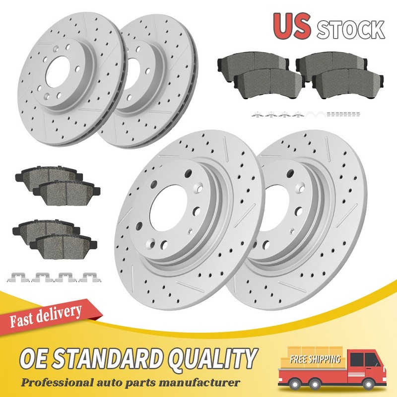 Front & Rear Brake Rotors Brake Pad For Ford Fusion Lincoln MKZ Mazda 6 Milan