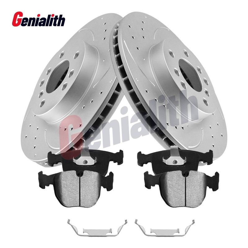 Front Drilled Rotors Ceramic Brake Pads Kit for 2000 2001 2002 2003 -2006 BMW X5