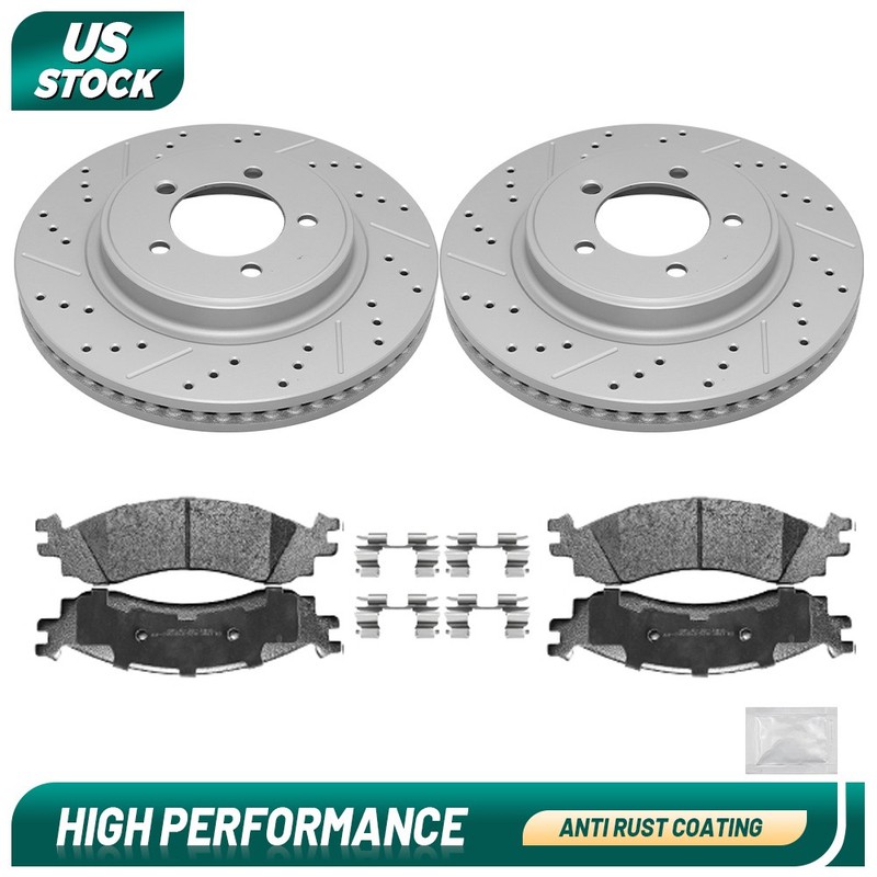 Front Brake Disc Rotors Ceramic Pads Kit For Ford Explorer Mountaineer 2006-2010