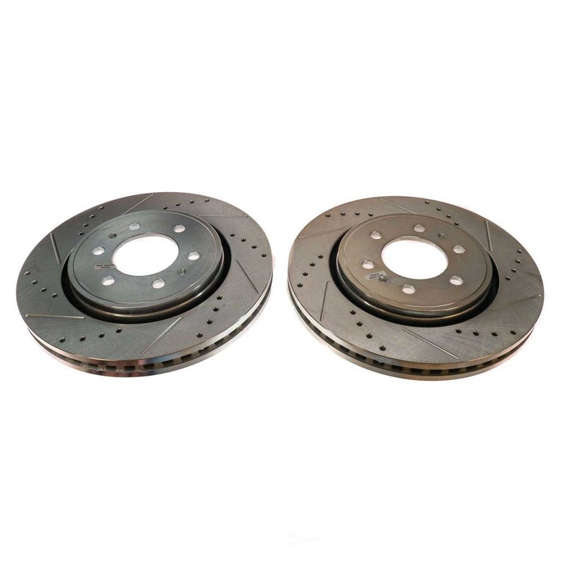 Disc Brake Rotor Set-Front Drilled, Slotted and Zinc Plated Brake Rotor Pair
