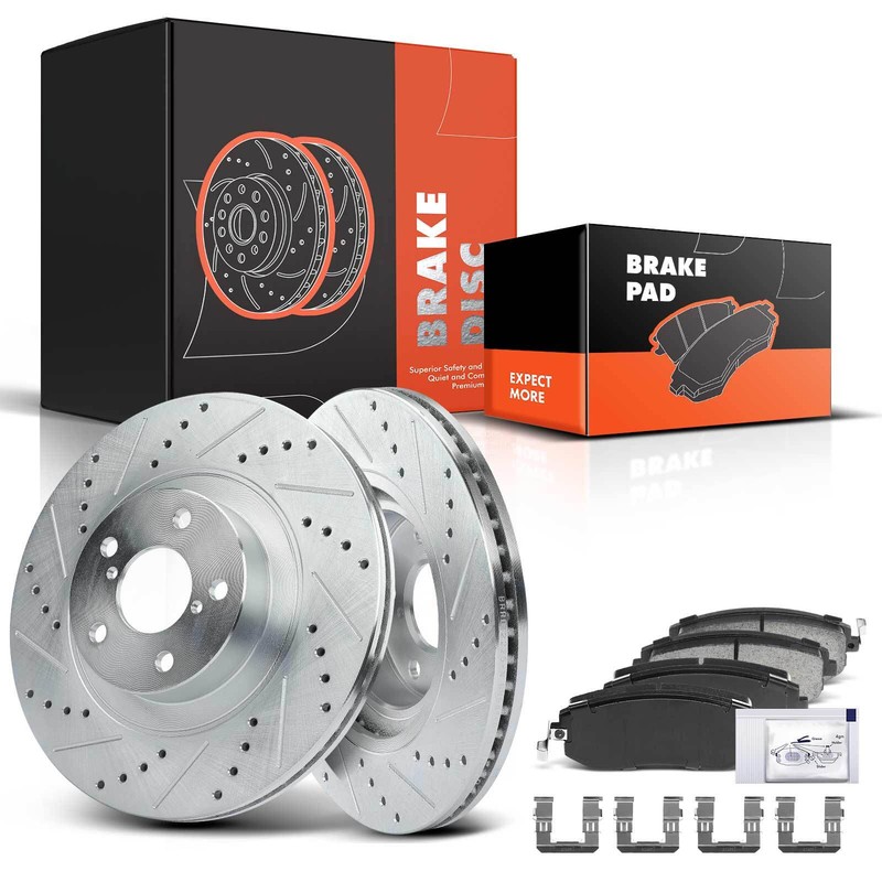 Drilled Brake Rotor & Ceramic Brake Pad for Subaru Outback Forester Legacy Front