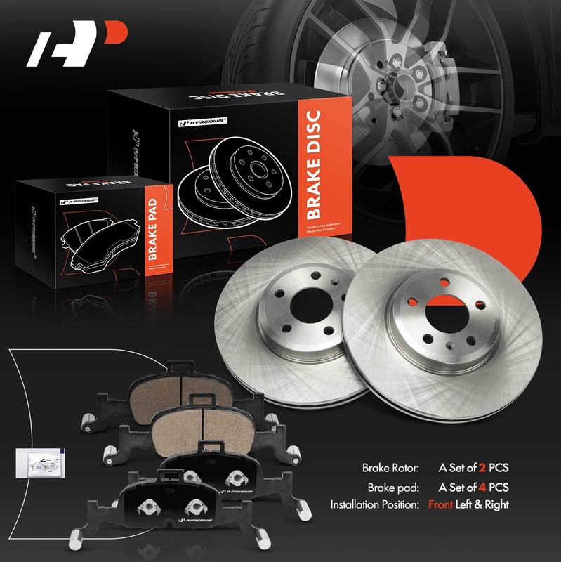 A-Premium Front Disc Brake Rotors & Ceramic Pads for Audi A4 Quattro 2022 2023 gallery