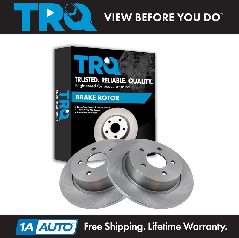 TRQ Brake Rotor Driver & Passenger Side Rear Pair for Ford C-Max Escape Transit