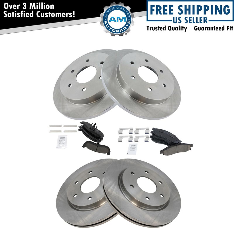 Front & Rear Ceramic Brake Pad & Rotor Kit for QX56 Nissan Armada Titan