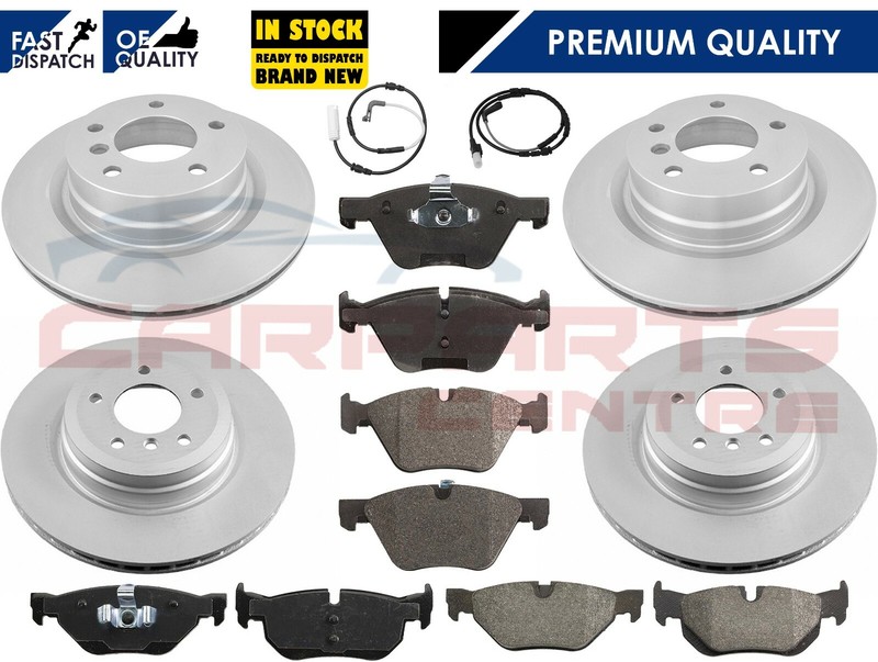 FOR BMW 1 E81 E87 3 E90 E91 E92 E93 FRONT & REAR BRAKE DISCS AND PADS SENSORS