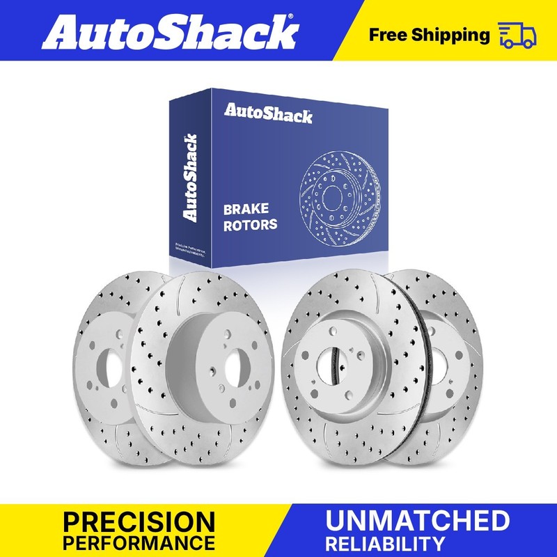 Front Rear Drilled Slotted Brake Rotors for 2007-2011 Toyota Camry