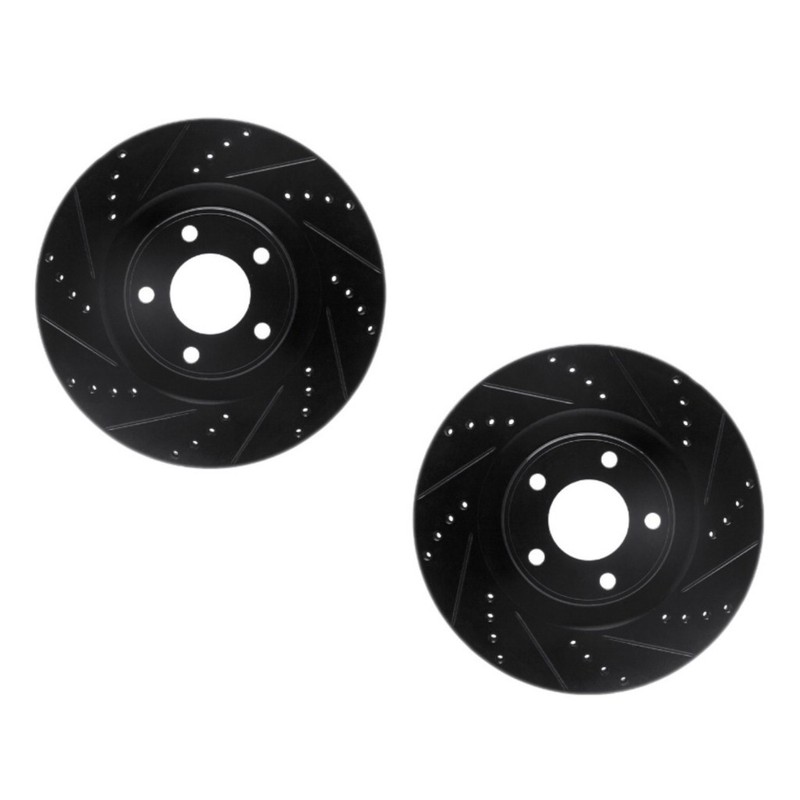 For Volvo V50 2005-2011 Rotor Set | Black | Drilled and Slotted gallery