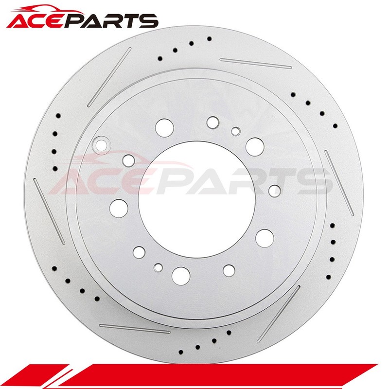 REAR BRAKE ROTORS FOR LEXUS LX570 TOYOTA LAND SEQUOIA TUNDRA DRILLED + SLOTTED gallery