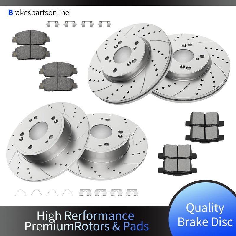 Front and Rear Brake Rotors Brake Pads Kit fit for Sedan Honda Accord 2013-2017