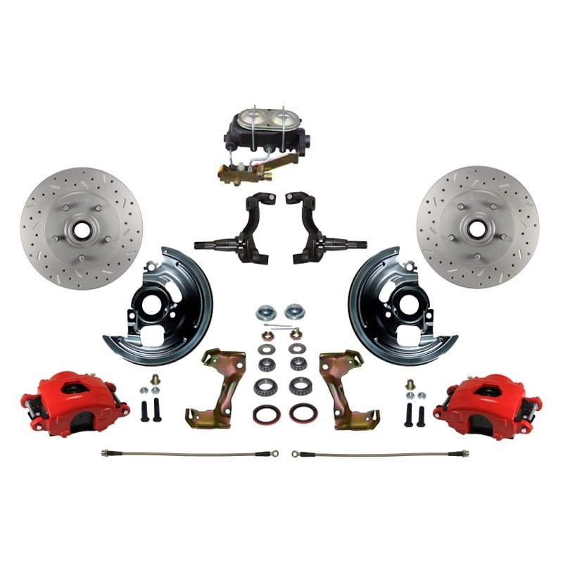For Chevy Camaro 67-69 Drilled & Slotted Front Disc Brake Conversion Kit