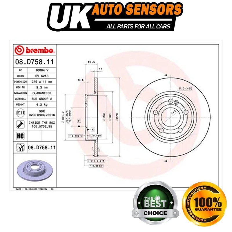 Fits Mercedes A-Class 2018- B-Class 2018- CLA 2019- Brake Discs Rear AST